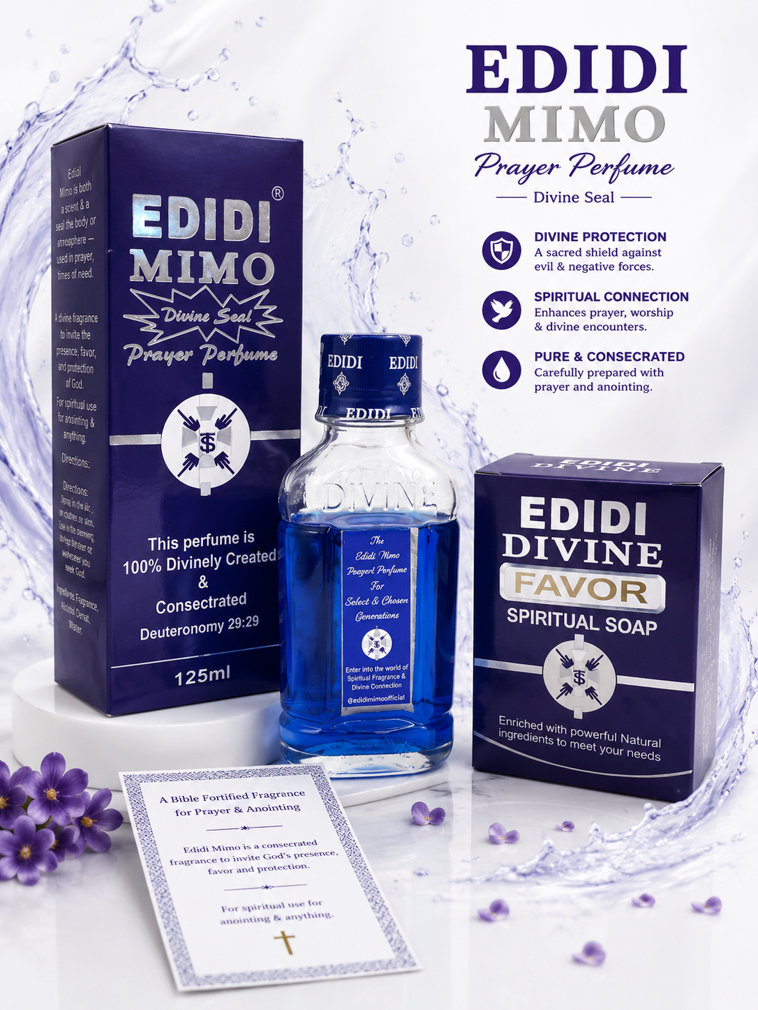 Edidi Divine Spiritual Soap & Edidi Mimo Divine Seal Prayer Perfume Bundle | Choose Victory, Back to Sender, Favour or Blessing Soap