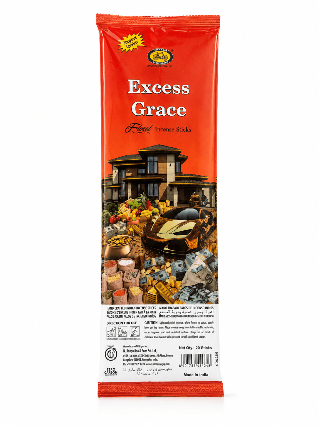 Excess Grace Floral Incense Sticks | Premium Slow-Burning Incense for Prayer, Meditation & Home Fragrance - Incense - Cherubim Aura