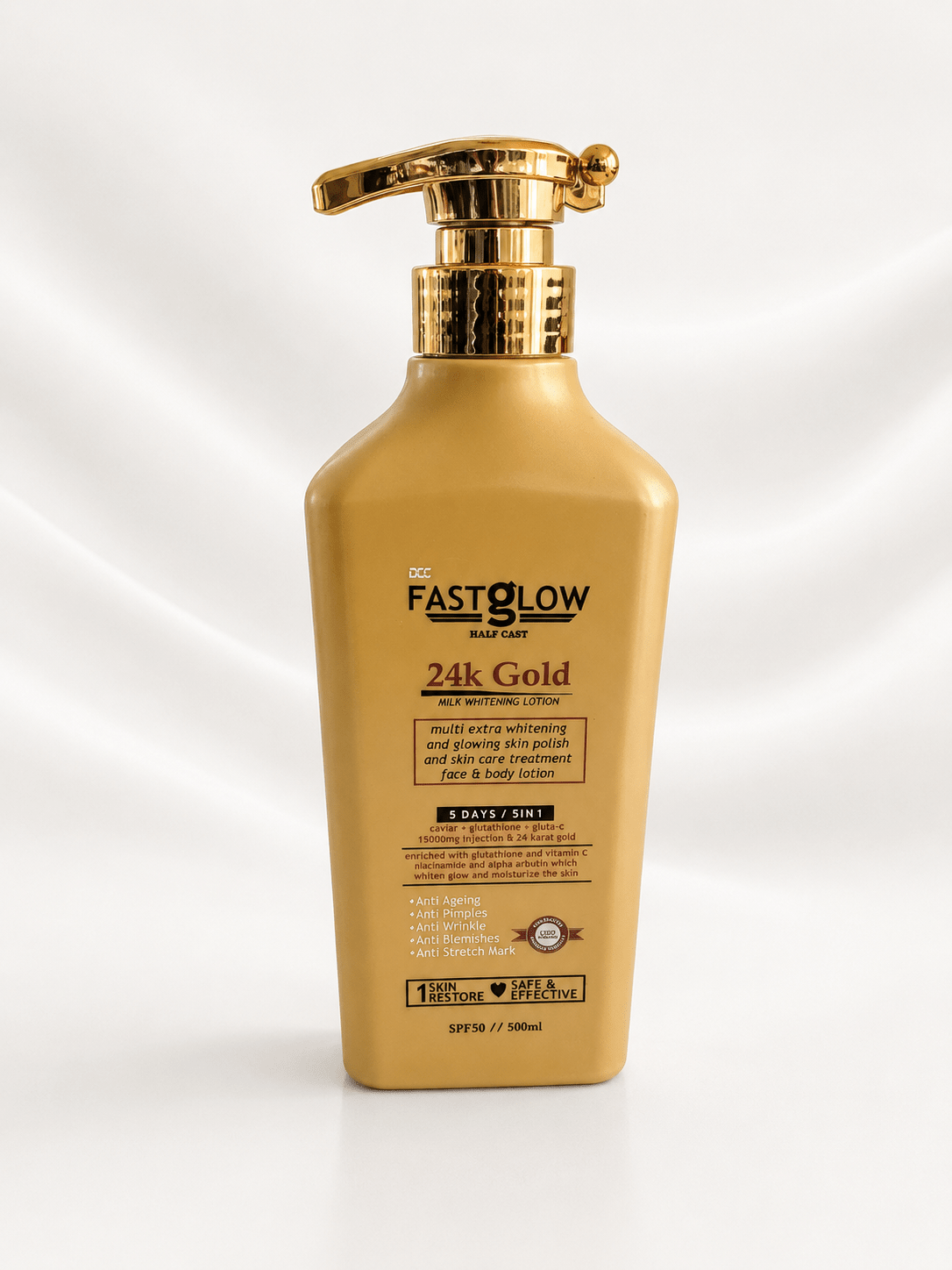 FastGlow Body Milk Whitening Lotion Collection | 24K Gold, Vitamin C & Niacinamide, and Carrot Gluta Body Lotion | SPF50 | 500ml - Body Lotion - Cherubim Aura