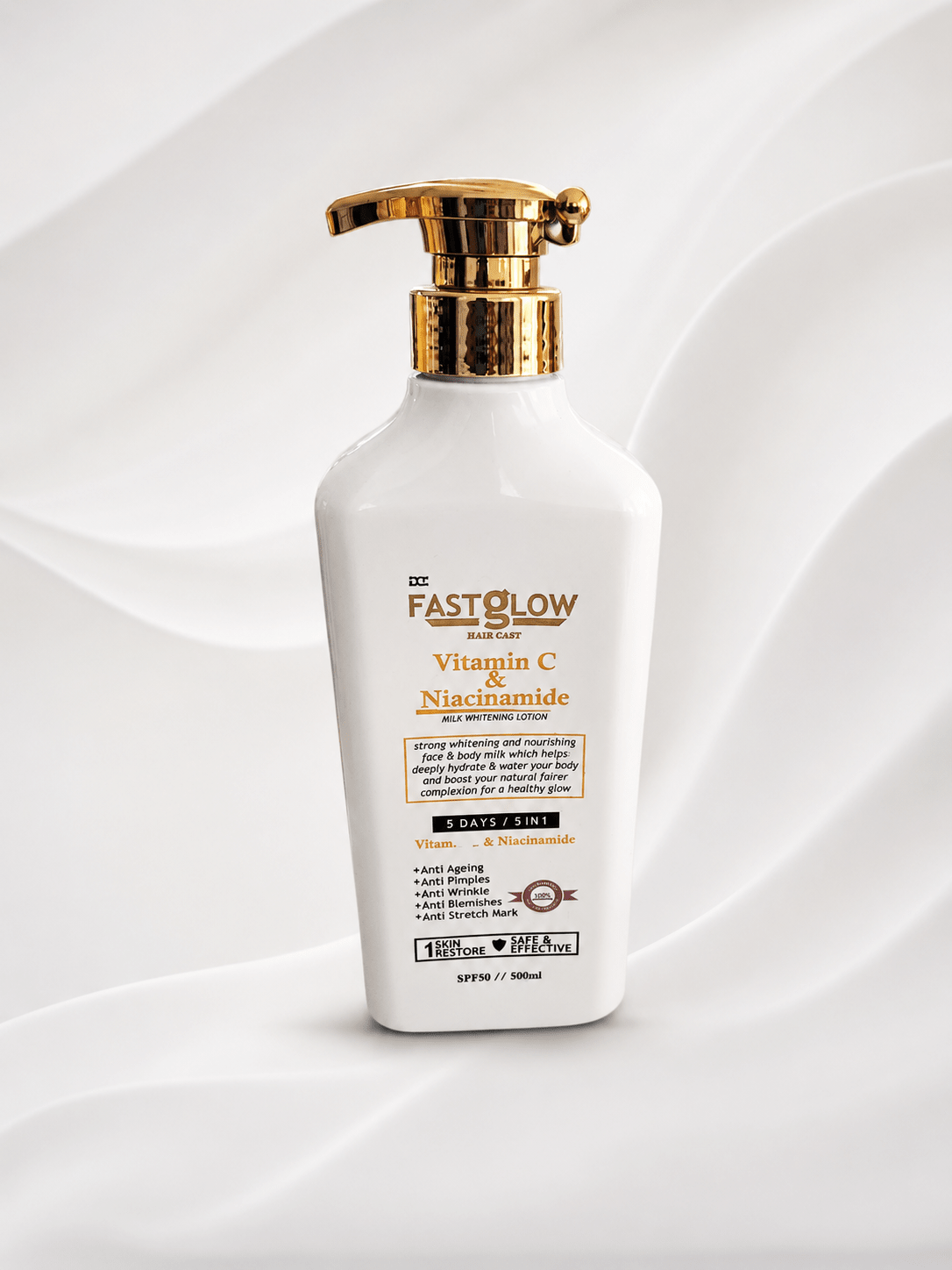 FastGlow Body Milk Whitening Lotion Collection | 24K Gold, Vitamin C & Niacinamide, and Carrot Gluta Body Lotion | SPF50 | 500ml - Body Lotion - Cherubim Aura