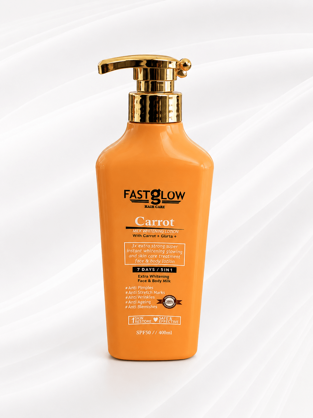 FastGlow Body Milk Whitening Lotion Collection | 24K Gold, Vitamin C & Niacinamide, and Carrot Gluta Body Lotion | SPF50 | 500ml - Body Lotion - Cherubim Aura