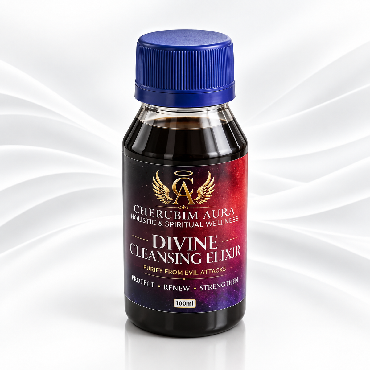 Cherubim Aura Divine Cleansing Elixir 100ml – Spiritual Cleansing, Protection & Renewal- Aporo Ofa