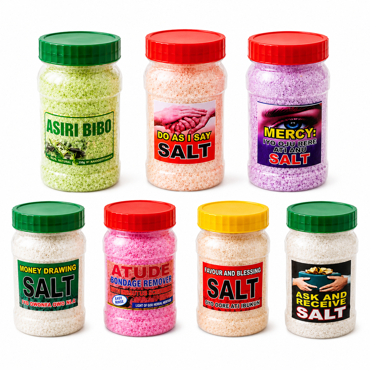 Fortified Spiritual Salt – Cleansing, Favour, Mercy, Prosperity & Spiritual Bath Salt – 6 Variations - Spiritual Salt - Cherubim Aura