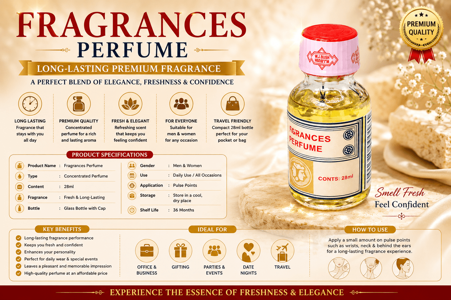 Fragrances Spiritual Perfume Oil – Long-Lasting Protection, Cleansing & Positive Energy Oil | 28ml SEO Product Title - Spiritual Oil - Cherubim Aura