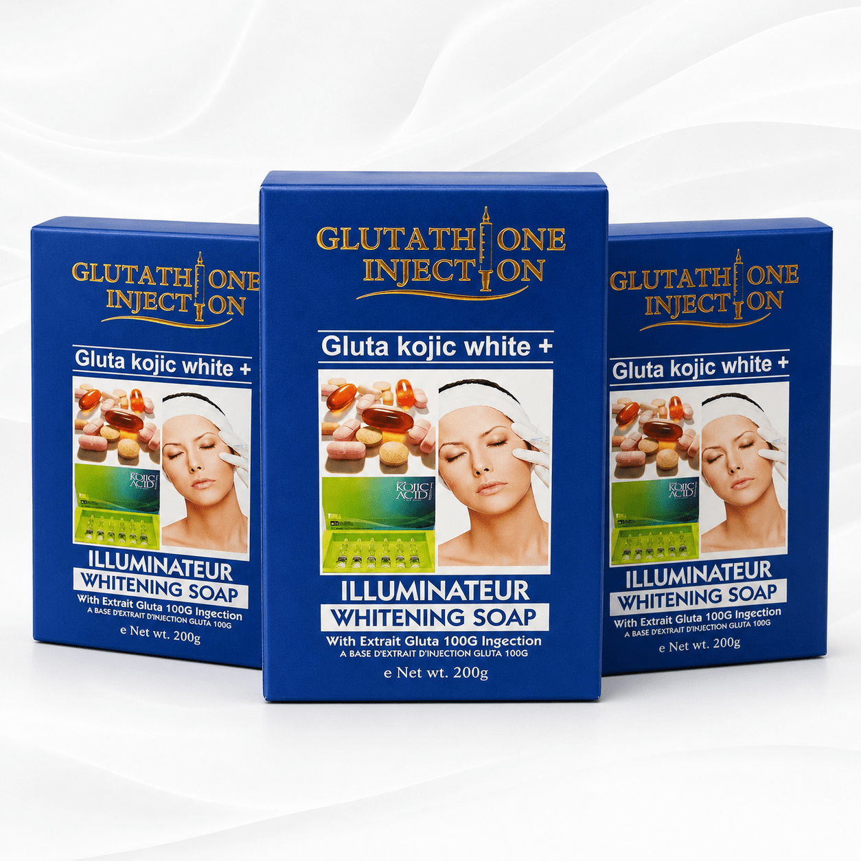 Glutathione Injection Gluta Kojic White+ Illuminator Brightening Soap – 200g - Skincare - Cherubim Aura