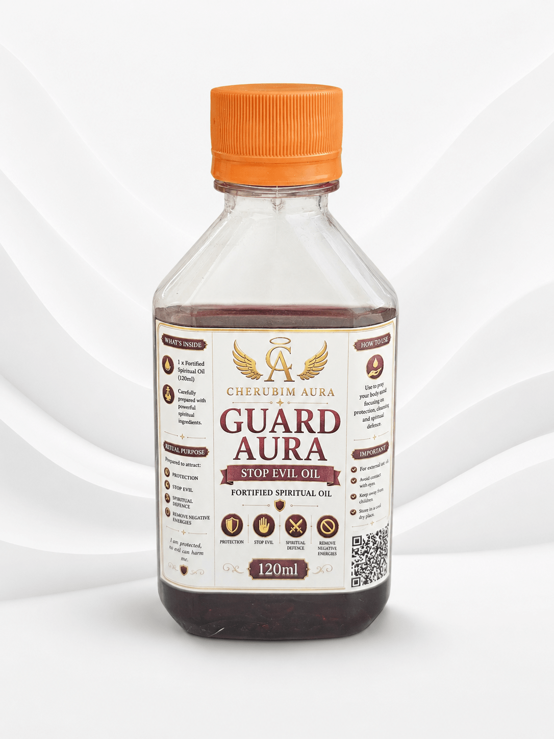 Guard Aura Stop Evil Fortified Spiritual Oil – 120ml | Cherubim Aura - Spiritual Oil - Cherubim Aura