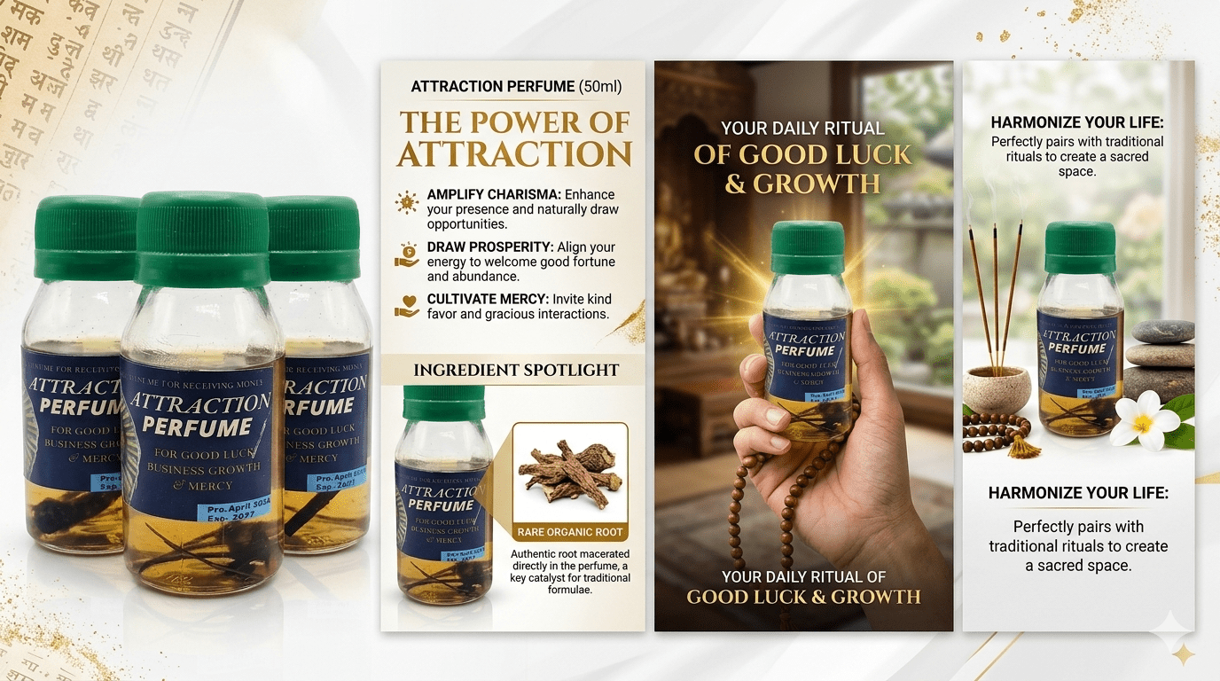 Handmade Attraction Perfume – Good Luck & Business Growth - Mercy & Favor Spiritual Oil - Perfume - Cherubim Aura