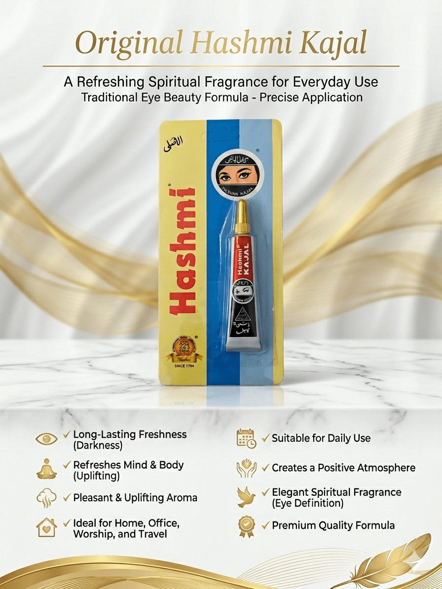 Hashmi Original Kajal | Traditional Herbal Kohl Eyeliner | Deep Black Eye Kajal | Long-Lasting Eye Makeup - Eye Liner - Cherubim Aura