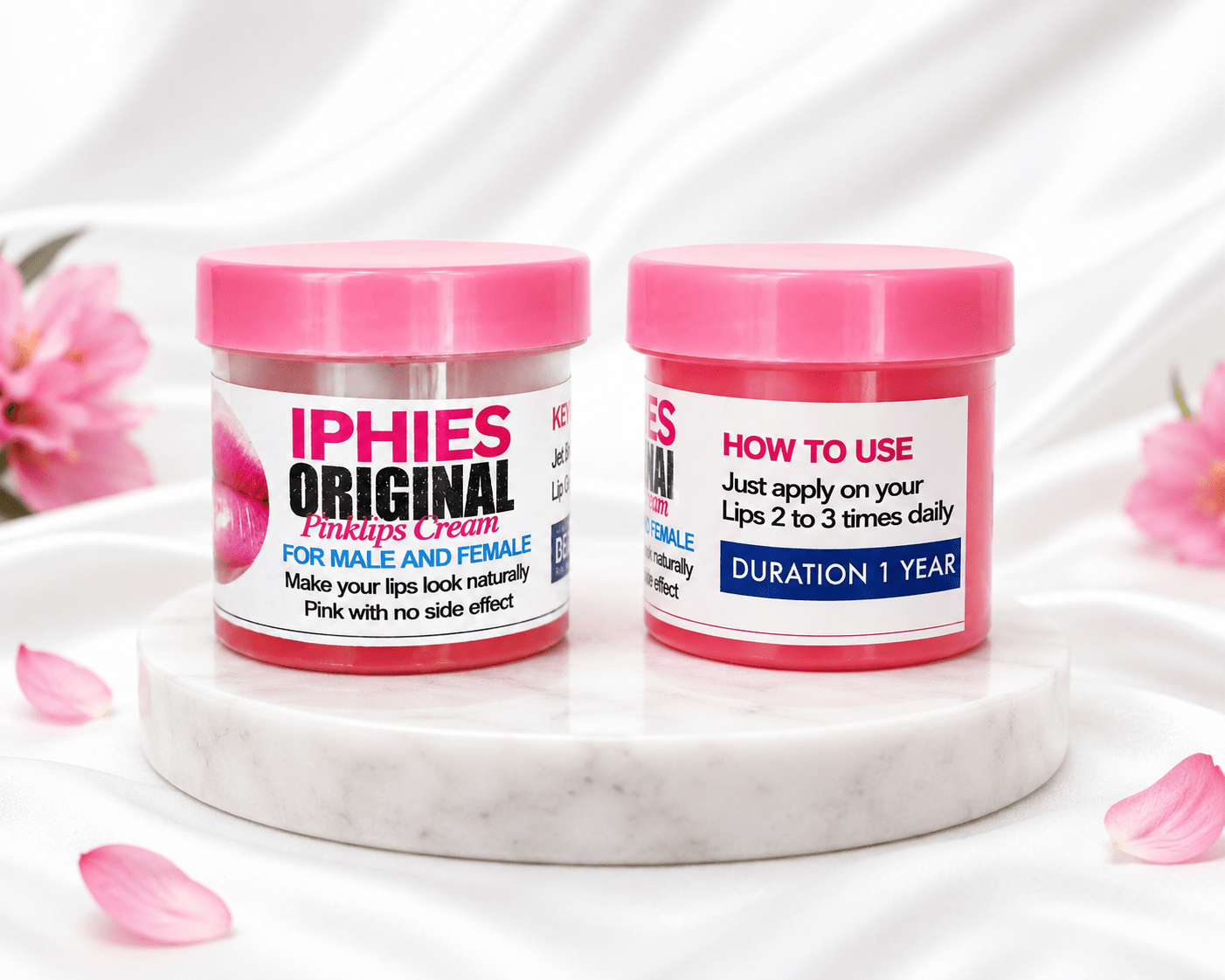 Iphies Original Pink Lips Cream | Moisturising Lip Care Cream | Soft, Smooth & Naturally Healthy-Looking Lips | For Men & Women | 20g - Lip Balm - Cherubim Aura