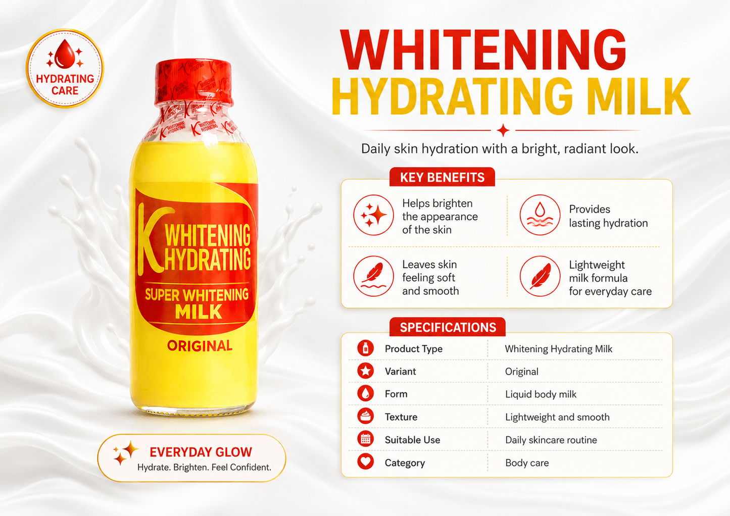 K Whitening Hydrating Super Whitening Milk & Face Cream Set - Skincare - Cherubim Aura