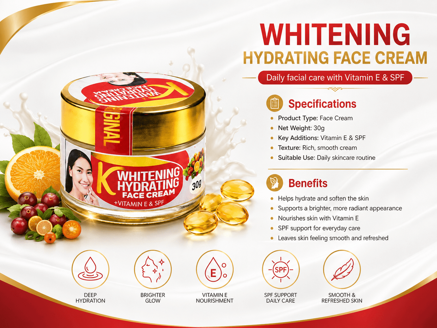 K Whitening Hydrating Super Whitening Milk & Face Cream Set - Skincare - Cherubim Aura