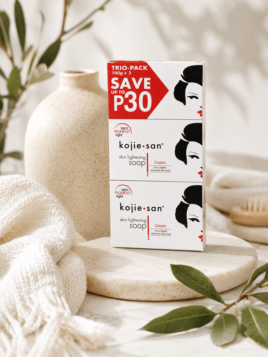 Kojie San Classic Skin Lightening Soap – Kojic Acid Cleansing Bar for Brighter - Even-Looking Face & Body Skin - Skincare - Cherubim Aura