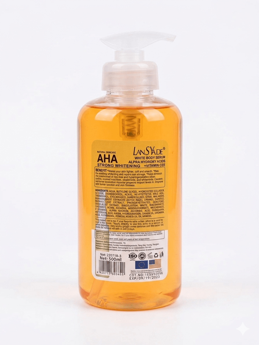 LanSyade AHA White Body Care Collection | AHA Body Lotion or AHA Body Serum | Vitamin C & E | 500ml - Skincare - Cherubim Aura