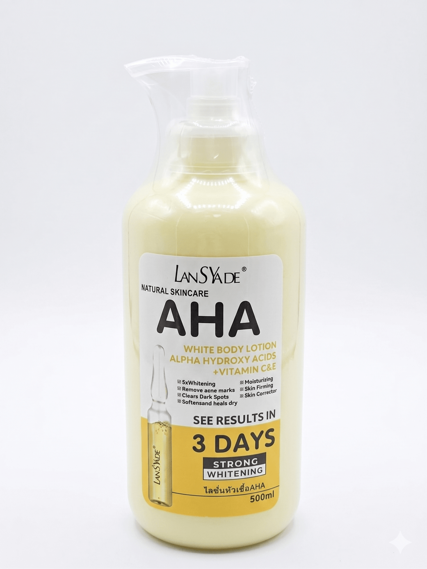 LanSyade AHA White Body Care Collection | AHA Body Lotion or AHA Body Serum | Vitamin C & E | 500ml - Skincare - Cherubim Aura