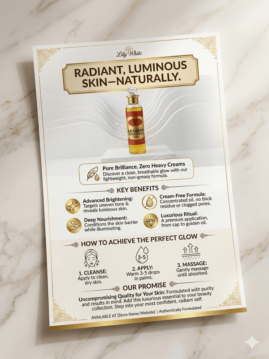 Lily White Arabian Whitening Body Oil | Nourishing Moisturising Beauty Oil | 250ml - Body Oil - Cherubim Aura