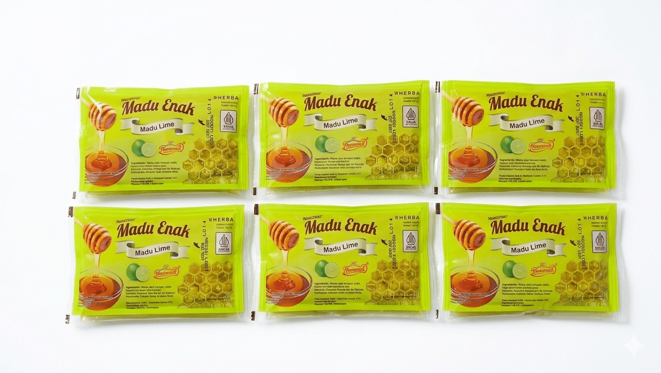 Madu Enak Jeruk Nipis Honey Drink – Lime Flavour with Vitamin C – 6 Sachets of 20g - Honey Drink - Cherubim Aura