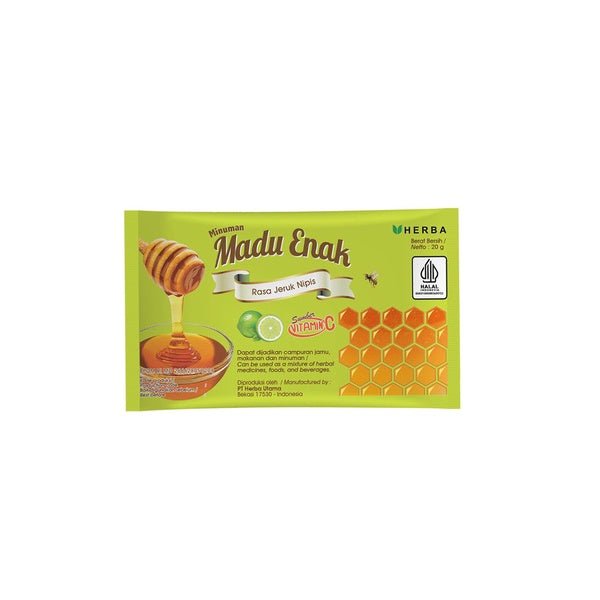 Madu Enak Jeruk Nipis Honey Drink – Lime Flavour with Vitamin C – 6 Sachets of 20g - Honey Drink - Cherubim Aura