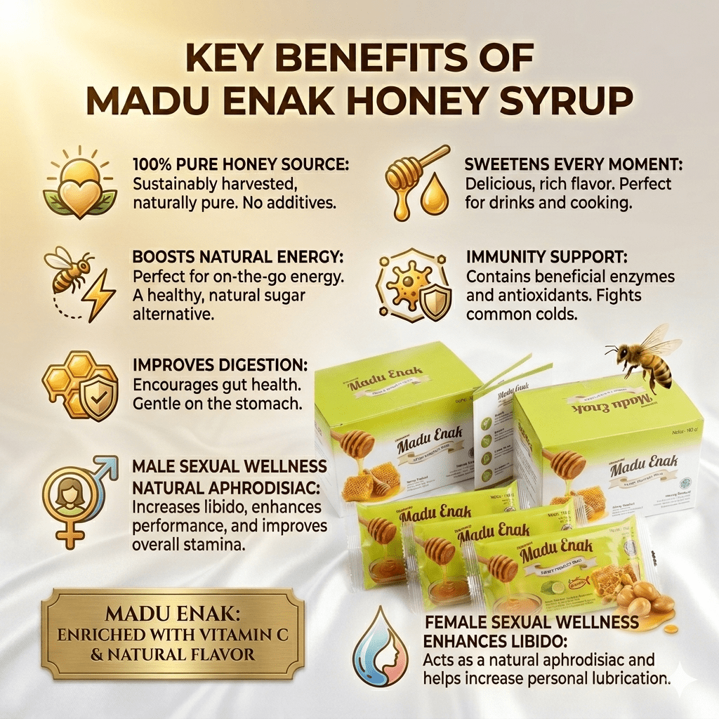 Madu Enak Jeruk Nipis Honey Drink – Lime Flavour with Vitamin C – 6 Sachets of 20g - Honey Drink - Cherubim Aura