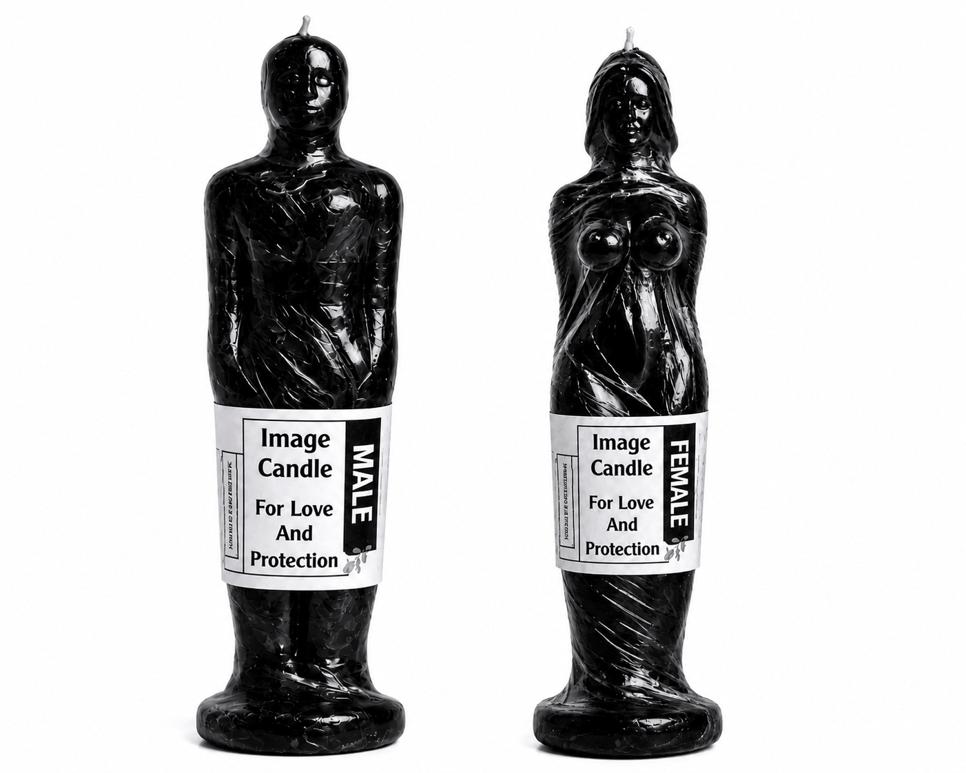 Male & Female Image Candle for Love & Protection – Spiritual Figure Ritual Candle – Red, Black & White - Spiritual Candles - Cherubim Aura