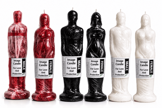 Male & Female Image Candle for Love & Protection – Spiritual Figure Ritual Candle – Red, Black & White - Spiritual Candles - Cherubim Aura