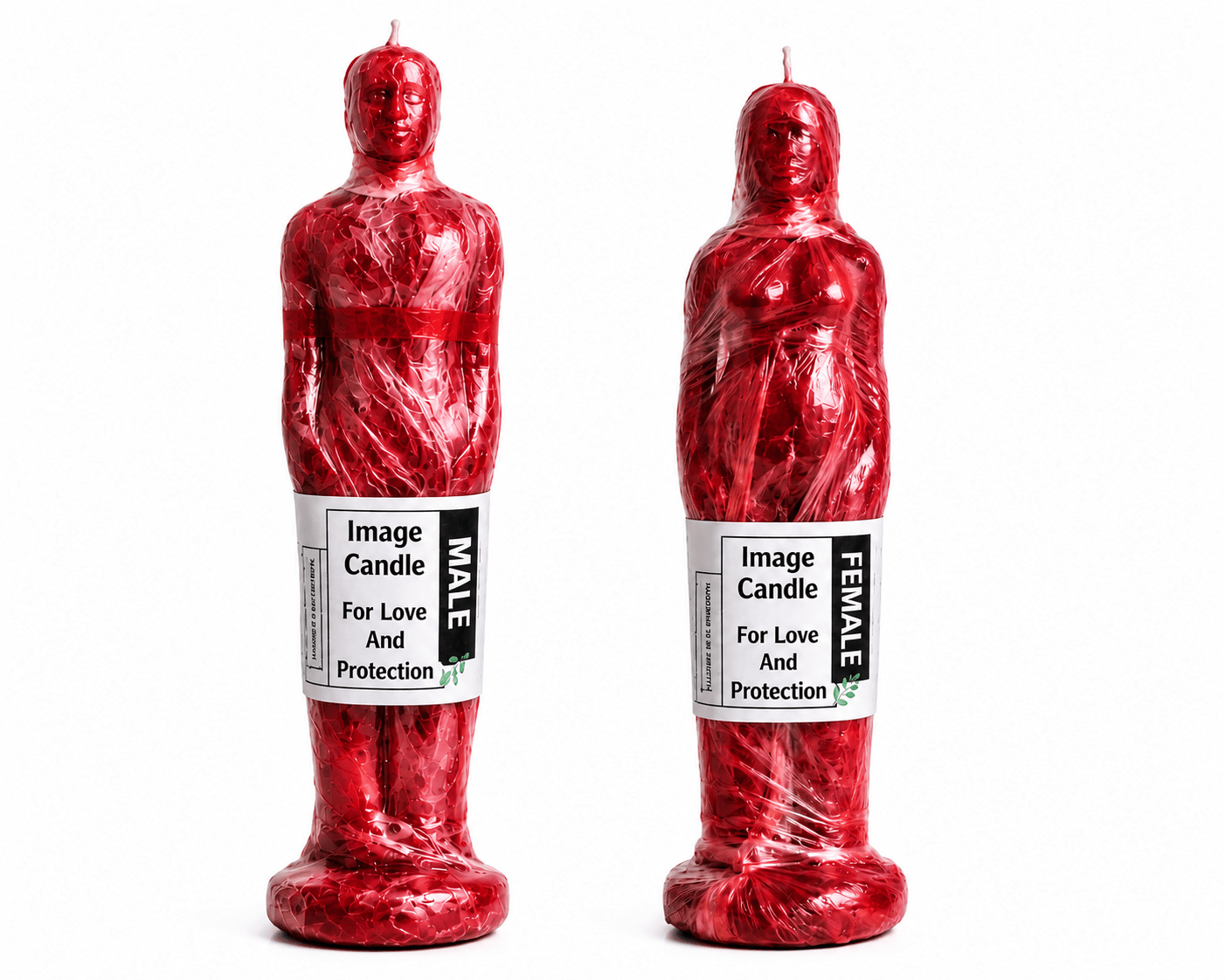 Male & Female Image Candle for Love & Protection – Spiritual Figure Ritual Candle – Red, Black & White - Spiritual Candles - Cherubim Aura