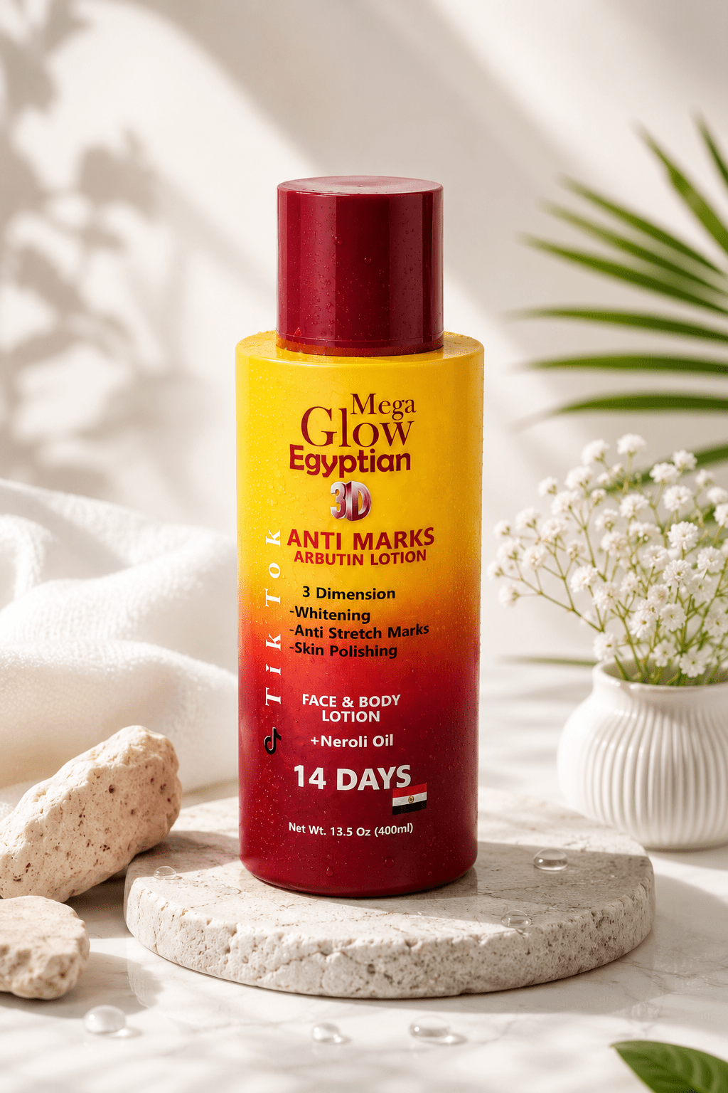 Mega Glow Egyptian Face & Body Lotion – Hydrating & Radiance Boosting Formula (400ml) - Body Lotion - Cherubim Aura