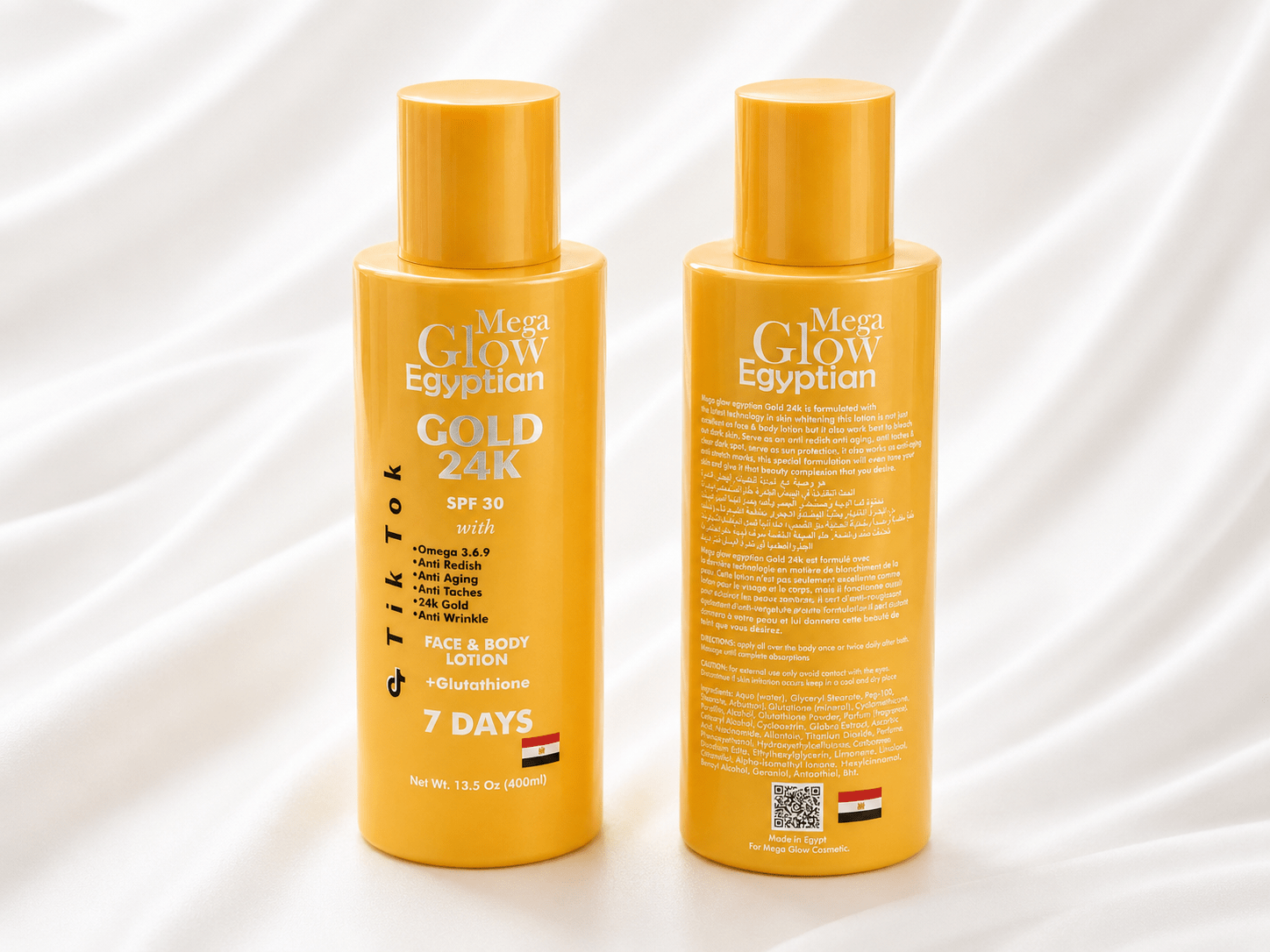 Mega Glow Egyptian Face & Body Lotion – Hydrating & Radiance Boosting Formula (400ml) - Body Lotion - Cherubim Aura