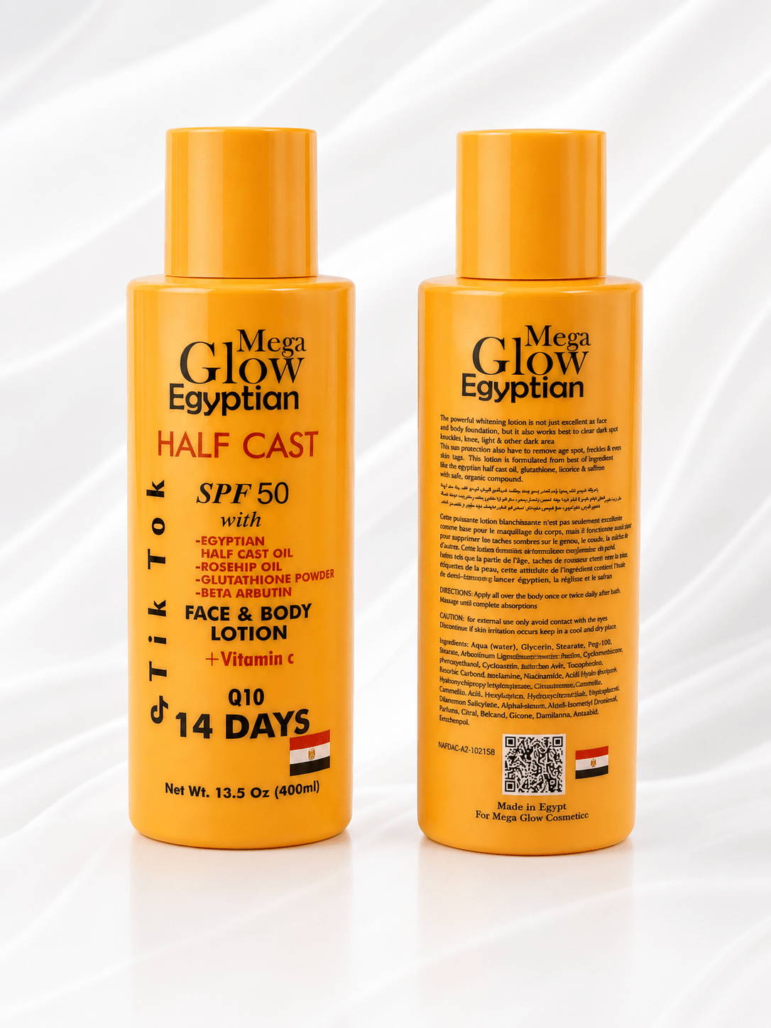 Mega Glow Egyptian Face & Body Lotion – Hydrating & Radiance Boosting Formula (400ml) - Body Lotion - Cherubim Aura