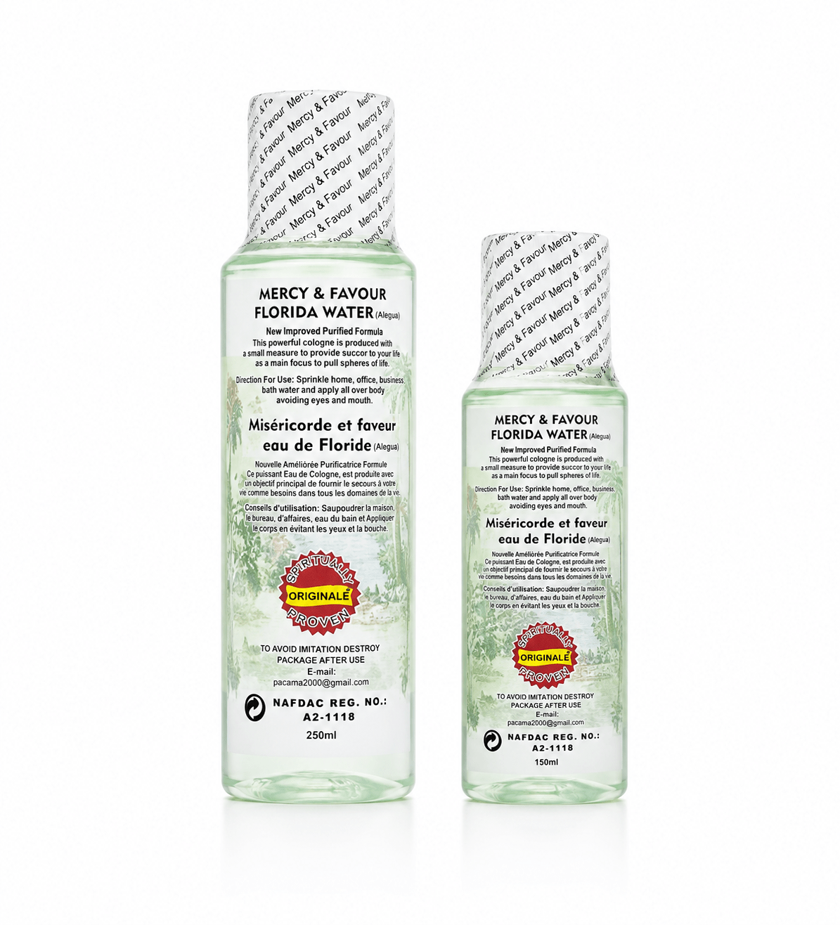 Mercy & Favour Florida Water All Purpose Cologne | Spiritual Cleansing & Refreshing Cologne | 250ml & 150ml - Perfume - Cherubim Aura
