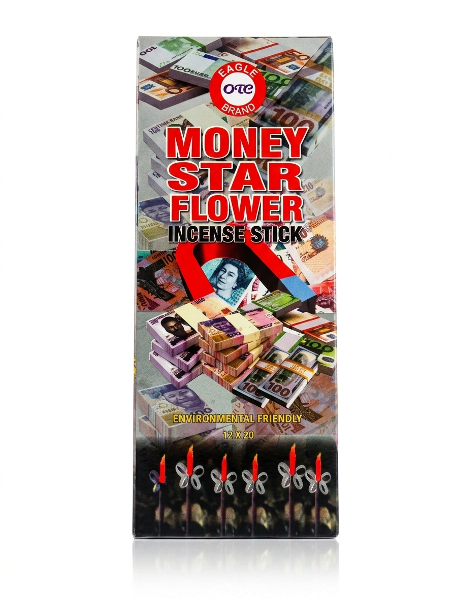 Money Star Flower Premium Incense Sticks | 20 Slow-Burning Aromatic Incense for Prayer, Meditation & Home Fragrance - Incense - Cherubim Aura