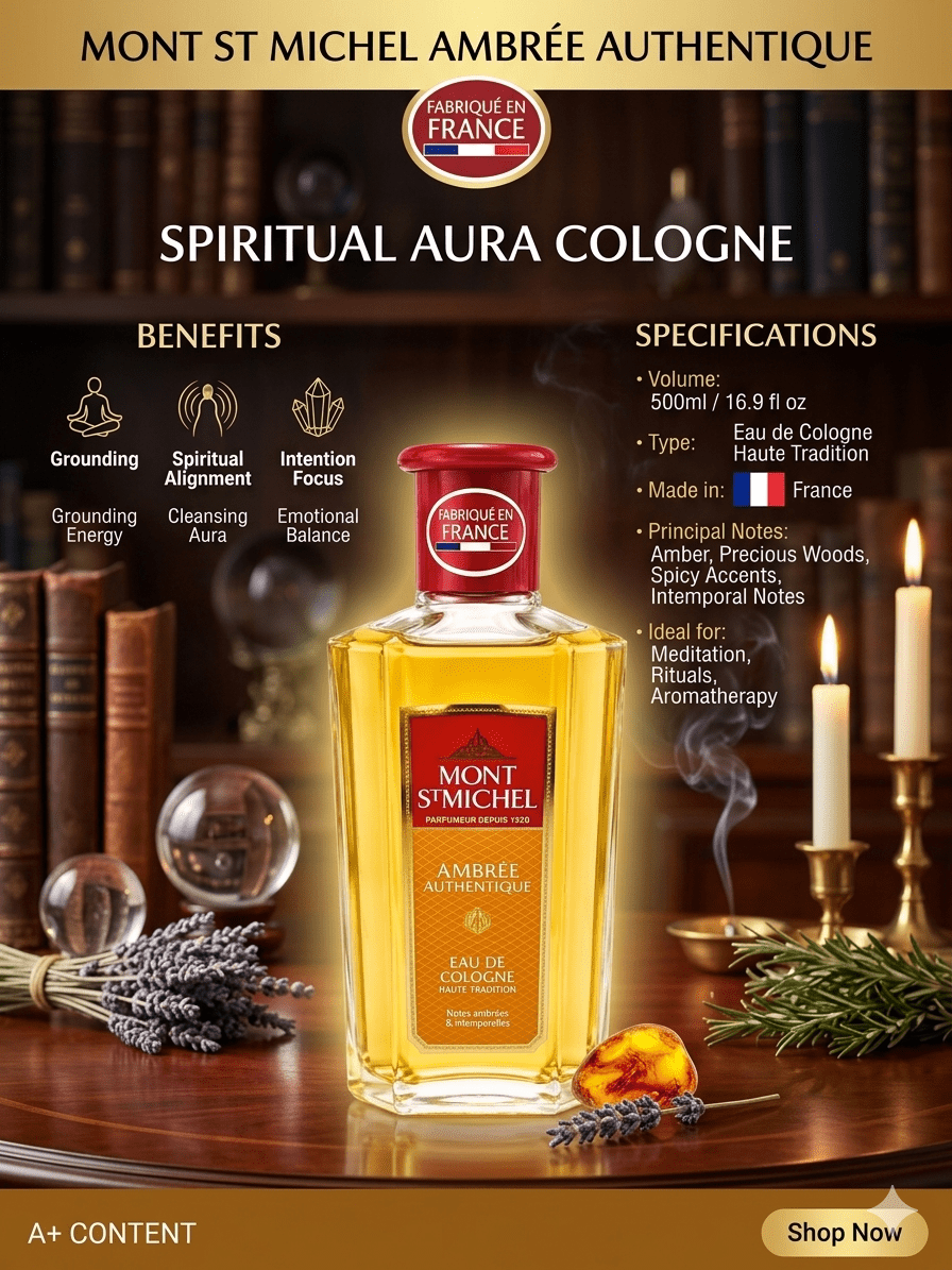 Mont St Michel Ambrée Authentique Eau de Cologne | Premium Amber Fragrance | Made in France - Perfume - Cherubim Aura