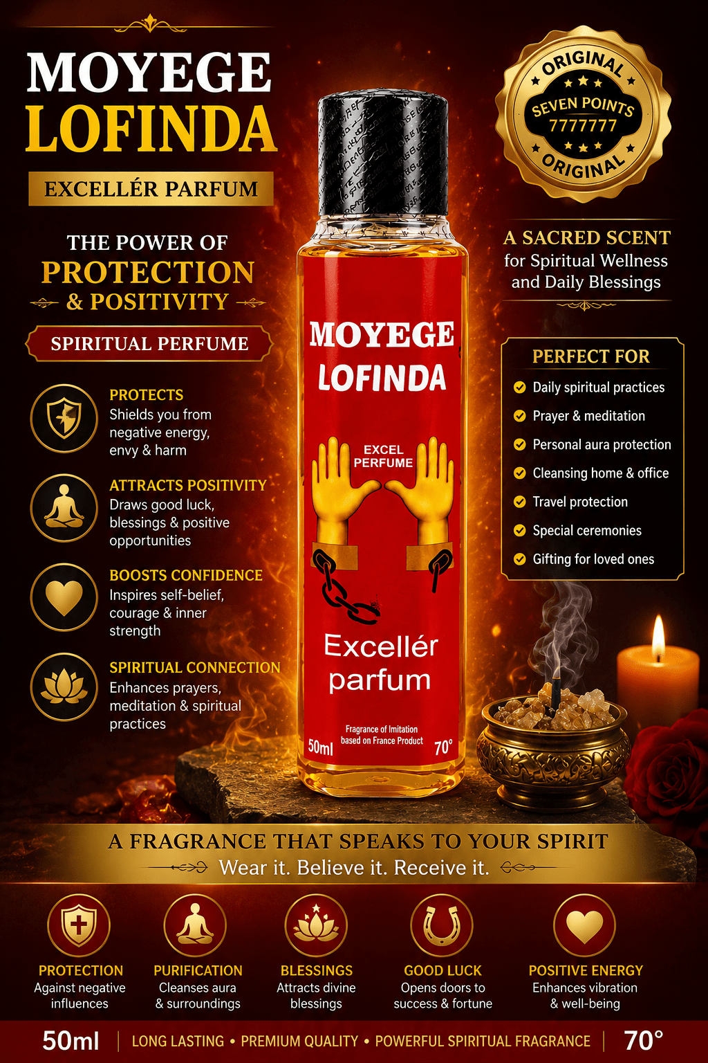 Moyege Lofinda Spiritual Perfume – Excellér Parfum Powerful Spiritual Protection Cologne - Perfume - Cherubim Aura
