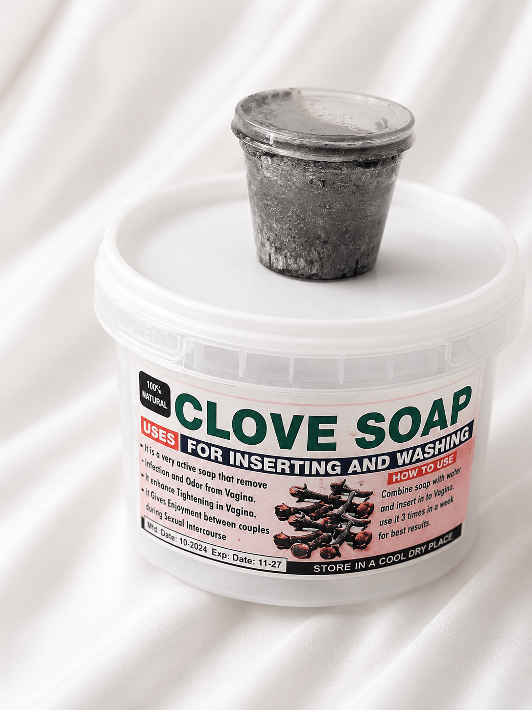 Natural Clove Soap – 100%Traditional Clove Intimate Cleansing & External Body Wash - 30g Jar - Herbal Soap - Cherubim Aura