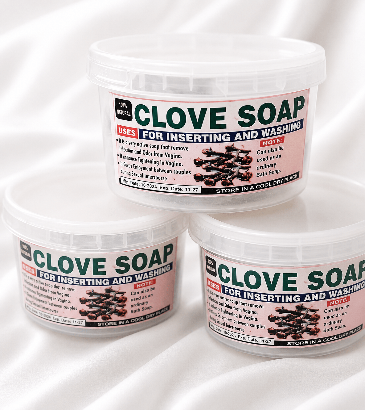 Natural Clove Soap – 100%Traditional Clove Intimate Cleansing & External Body Wash - 30g Jar - Herbal Soap - Cherubim Aura
