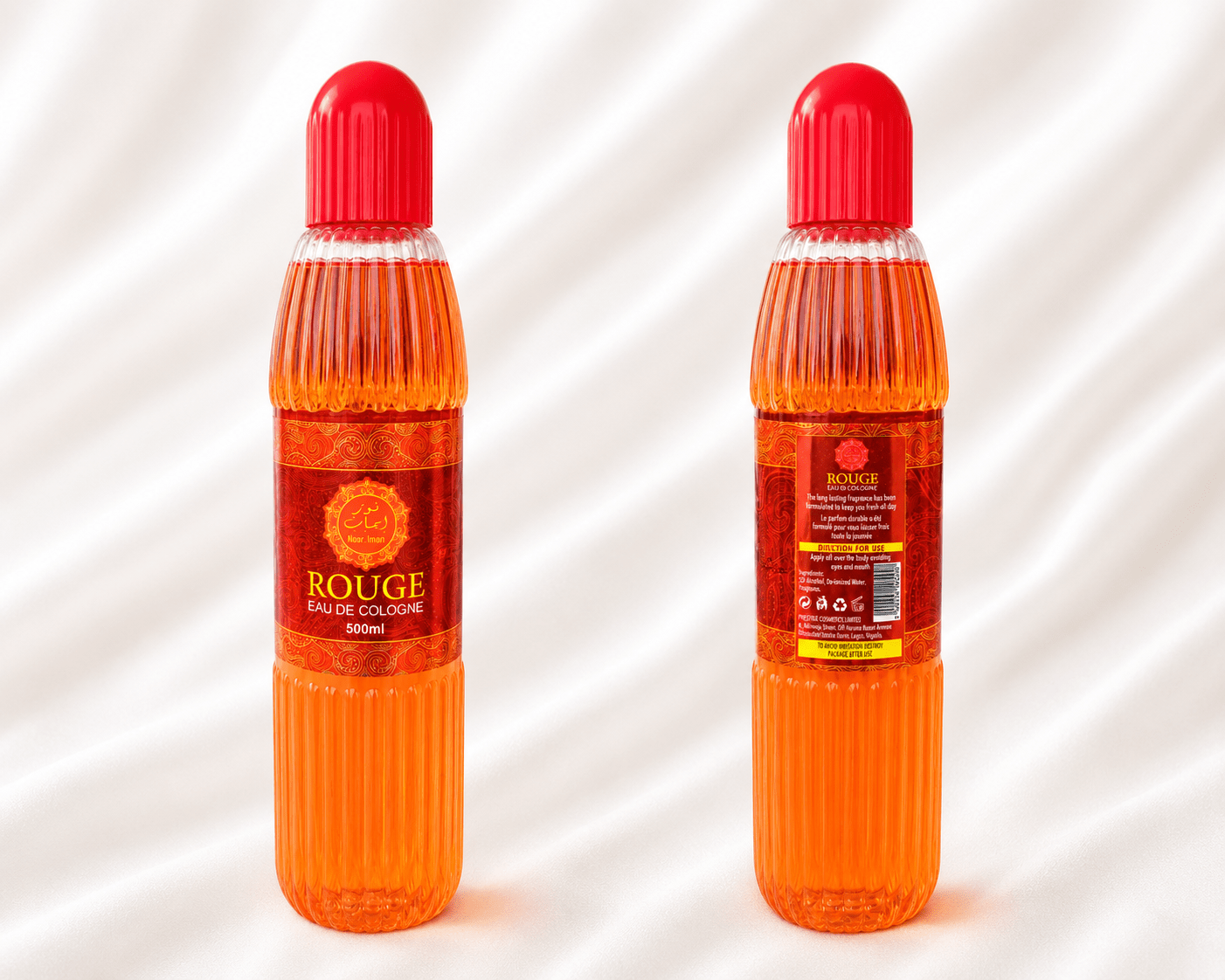 Noor-Iman Rouge Eau de Cologne 500ml – Classic Large-Size Body Fragrance - Eau de Cologne - Cherubim Aura