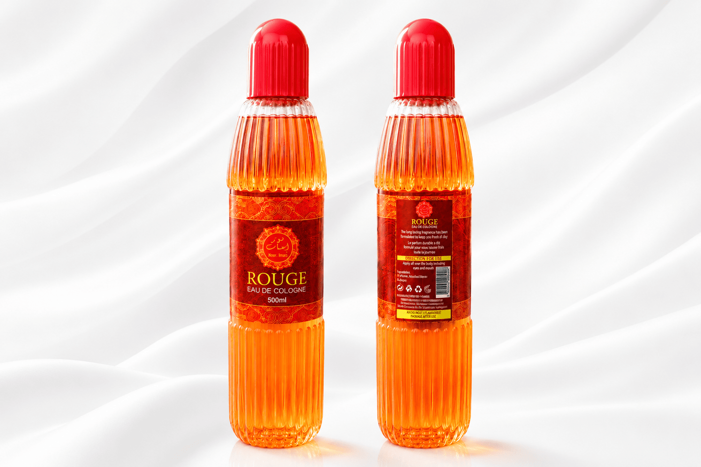 Noor-Iman Rouge Eau de Cologne 500ml – Classic Large-Size Body Fragrance - Eau de Cologne - Cherubim Aura