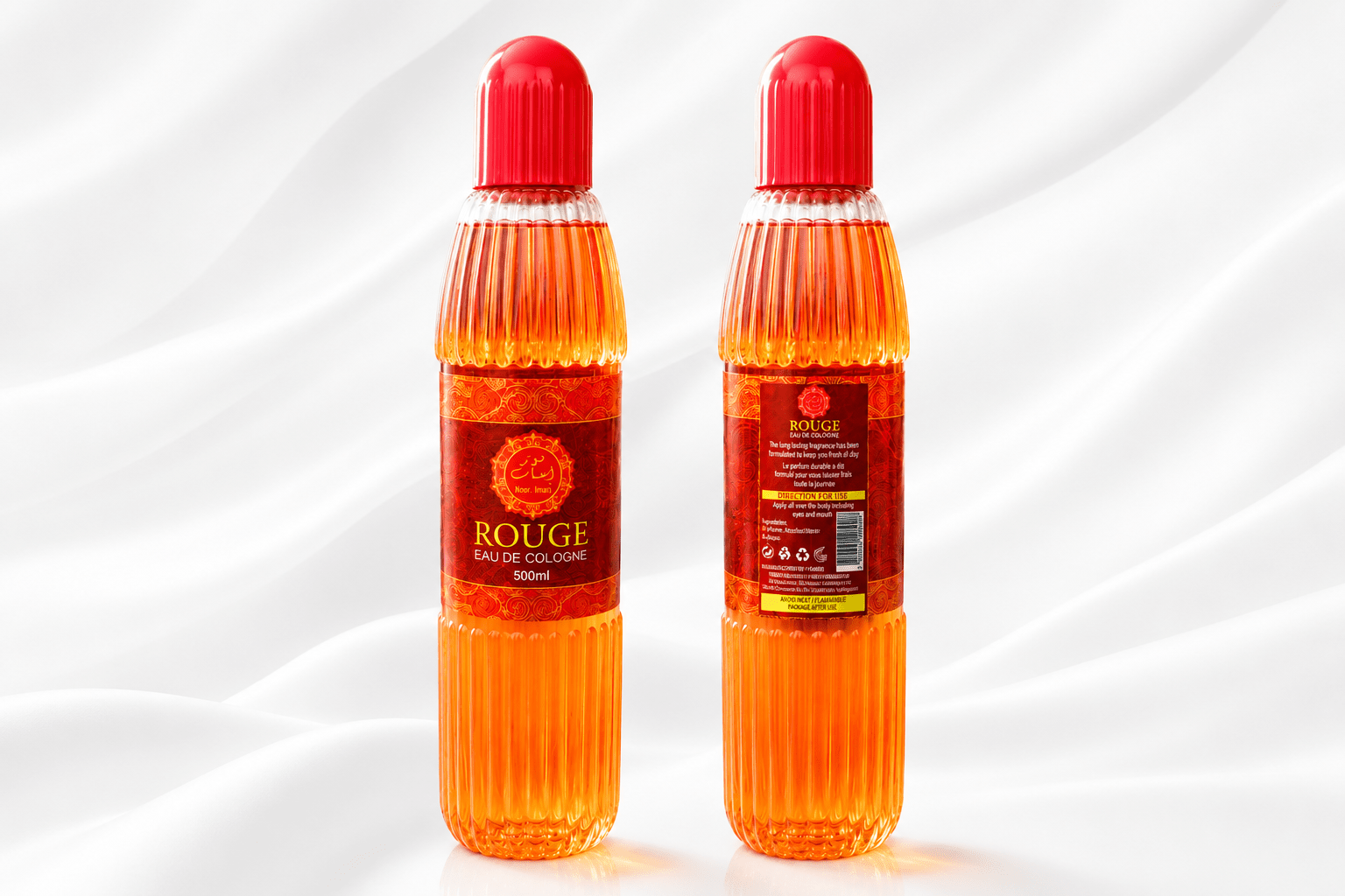 Noor-Iman Rouge Eau de Cologne 500ml – Classic Large-Size Body Fragrance - Eau de Cologne - Cherubim Aura