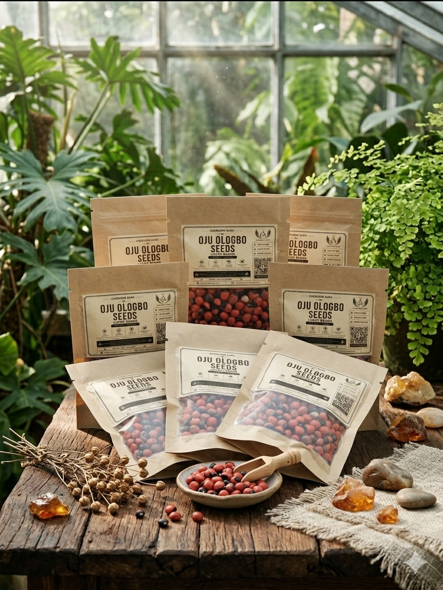 Oju Ologbo Seeds (Lucky Beans) – Traditional Spiritual Botanical for Protection & Good Fortune | Cherubim Aura - herb - Cherubim Aura