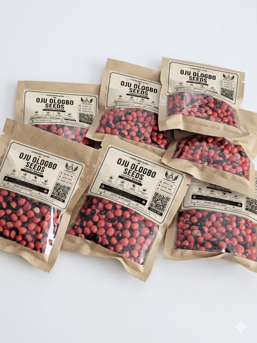 Oju Ologbo Seeds (Lucky Beans) – Traditional Spiritual Botanical for Protection & Good Fortune | Cherubim Aura - herb - Cherubim Aura
