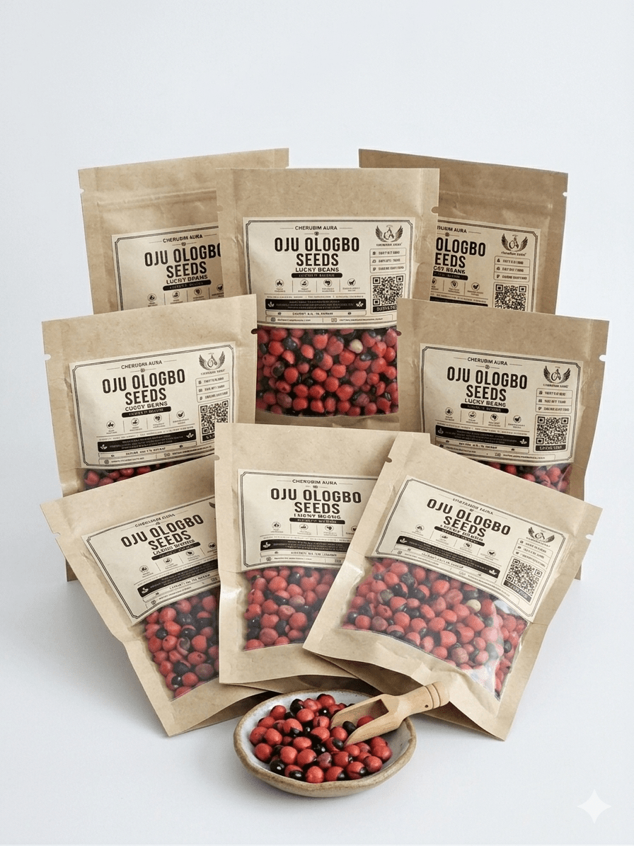 Oju Ologbo Seeds (Lucky Beans) – Traditional Spiritual Botanical for Protection & Good Fortune | Cherubim Aura - herb - Cherubim Aura