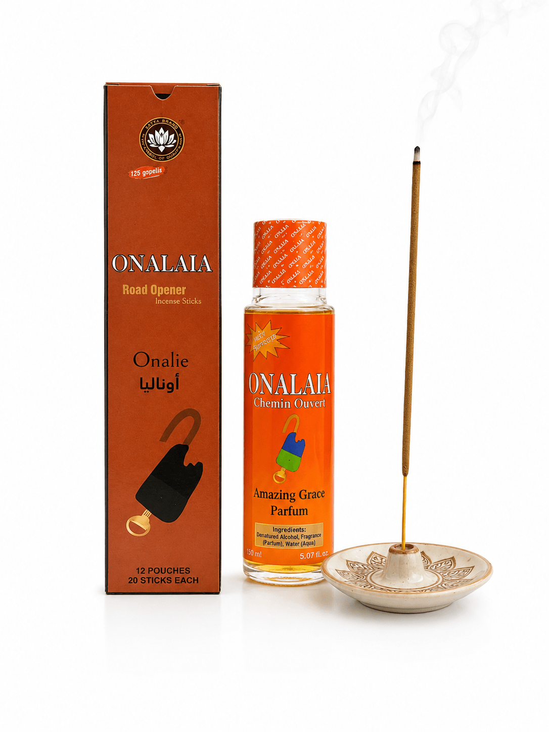 Onalaia Attraction Perfume Bundle | 500ml, 250ml & 150ml Fragrance Perfume with Road Opener Premium Incense Sticks - Bundle - Cherubim Aura