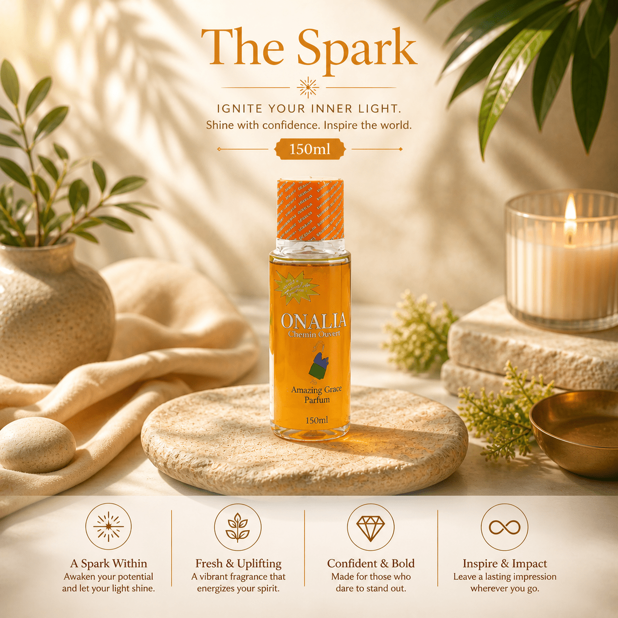 Onalia Chemin Ouvert: Amazing Grace Path-Opening Parfum - Spiritual Perfume - Cherubim Aura