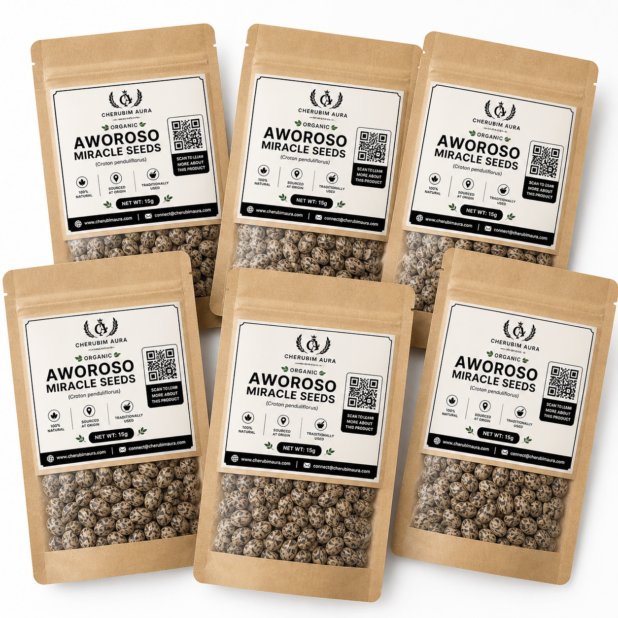 Organic Aworoso Miracle Seeds (Croton Penduliflorus) – 15g Pouch - Herbal Wellness - Cherubim Aura