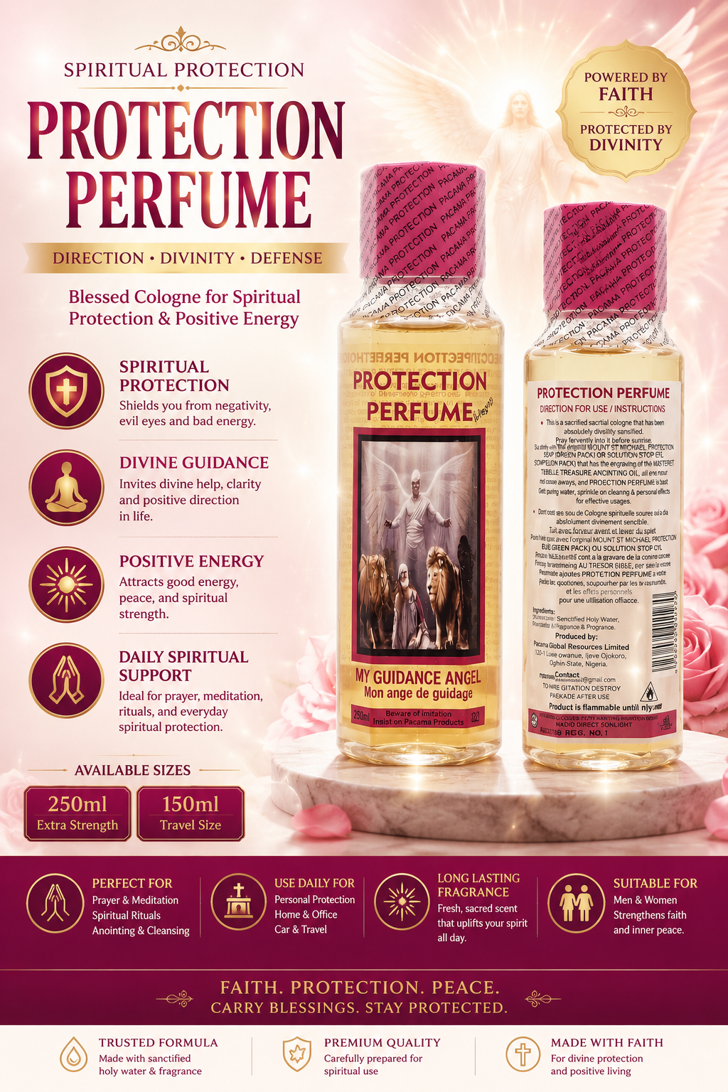 My Guidance Angel Protection Perfume 250ml | Spiritual Cologne | Everyday Blessing & Personal Fragrance