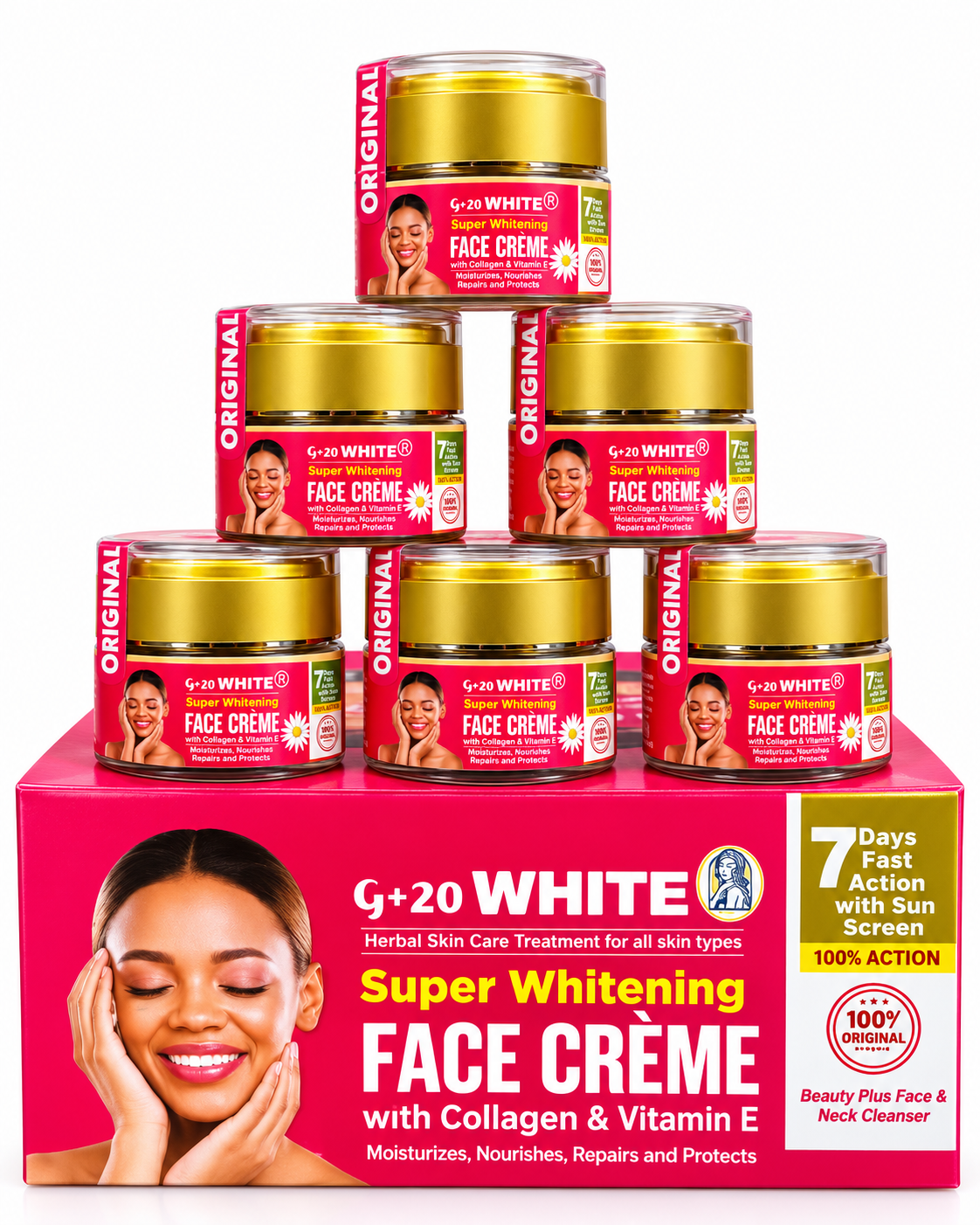 G+20 White Super Whitening Face Cream with Collagen for Skin Moisturising and Radiant- 30ml