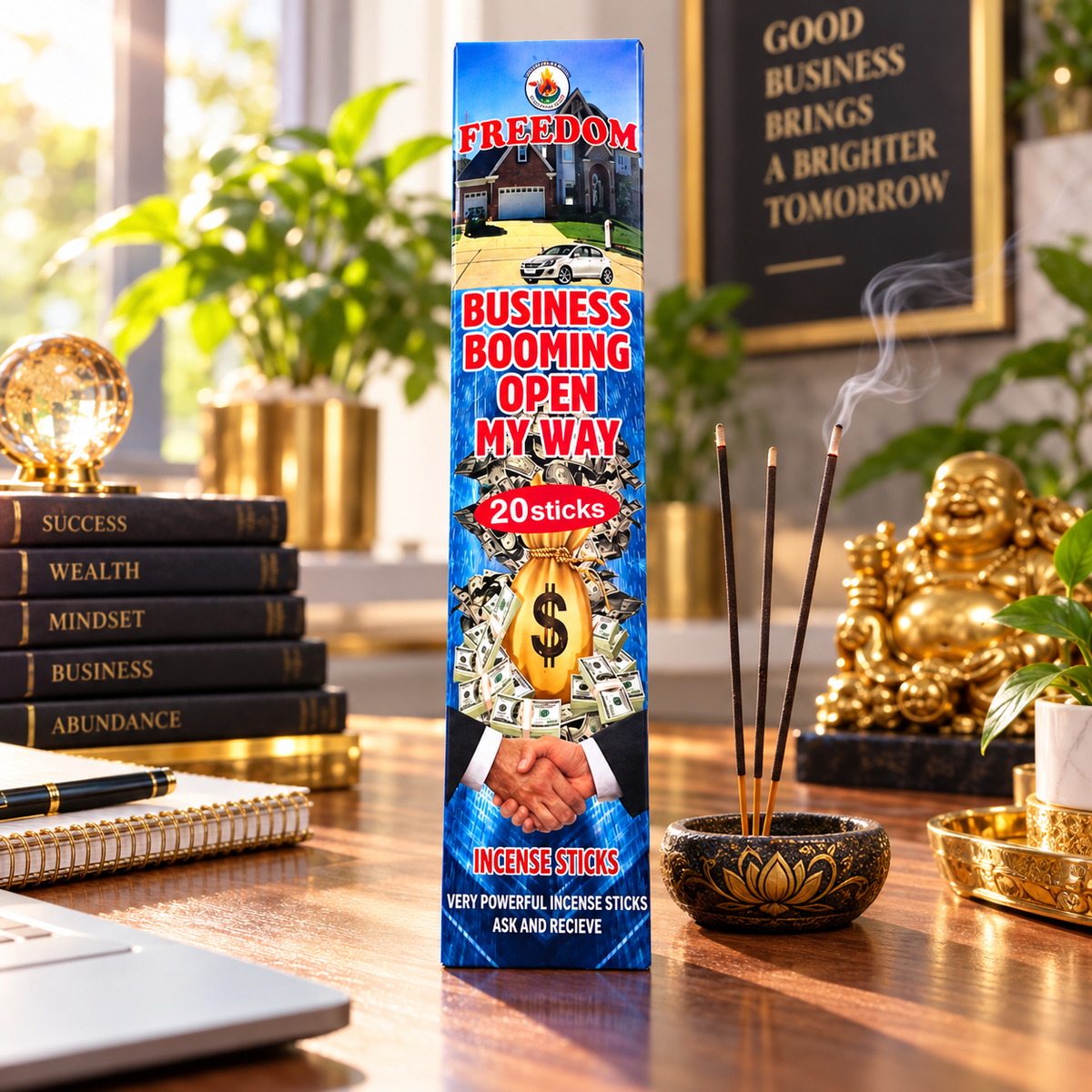 Freedom Business Booming Open My Way Incense Sticks – Spiritual Prosperity, Success & Opportunity Incense - 20 Sticks