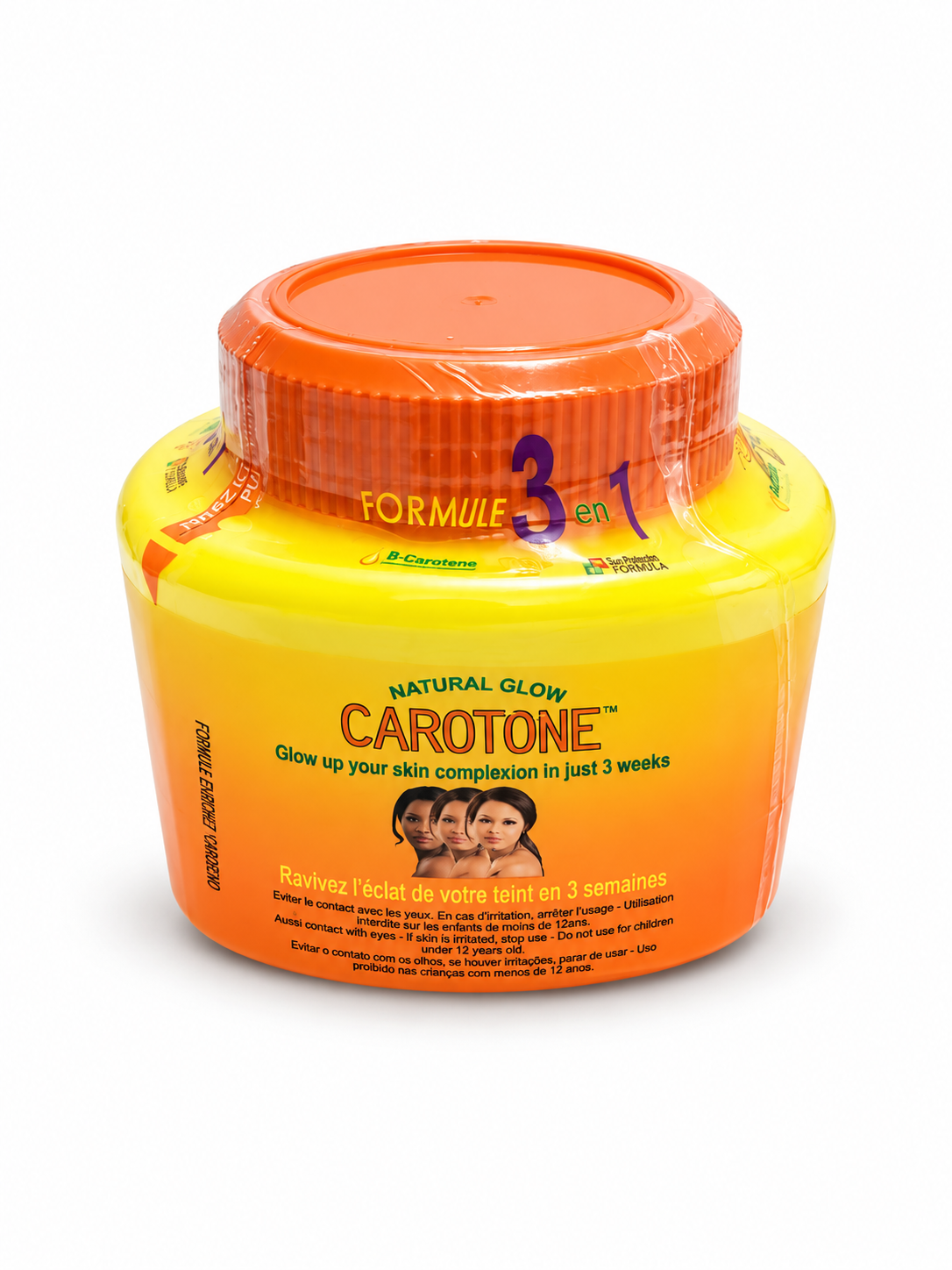 Carotone Natural Glow 3-in-1 Clarifying Cream with Collagen, Carrot Oil & Vitamin E – 135ml / 300ml