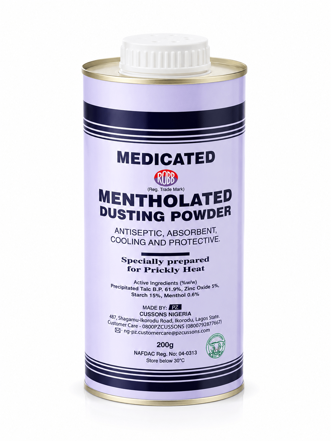 Robb Medicated Mentholated Dusting Powder – Cooling Skin Care Powder 200g - Body Powder - Cherubim Aura