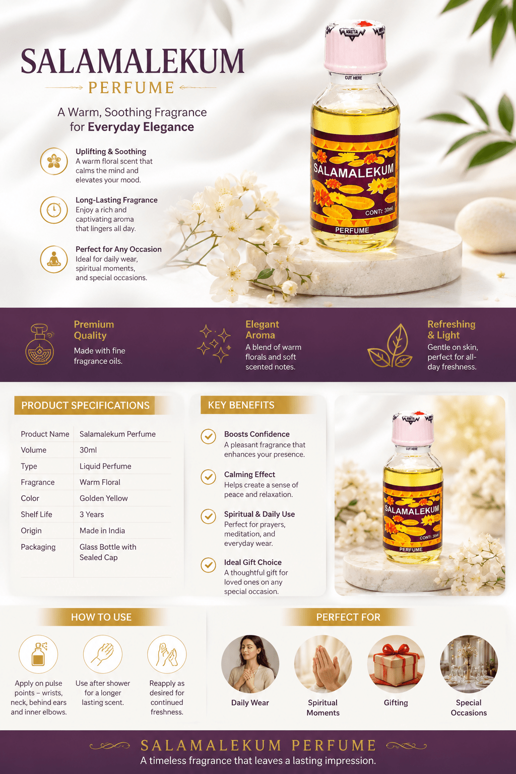 Salamalekum Spiritual Perfume Oil – Authentic 28ml Multi-Set Collection - Spiritual Oil - Cherubim Aura
