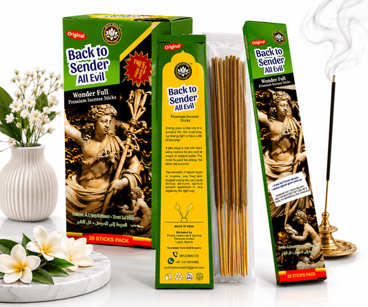 Satya Back to Sender All Evil Premium Incense Sticks | 20 Slow-Burning Aromatic Incense for Prayer, Meditation & Home Fragrance - Incense - Cherubim Aura